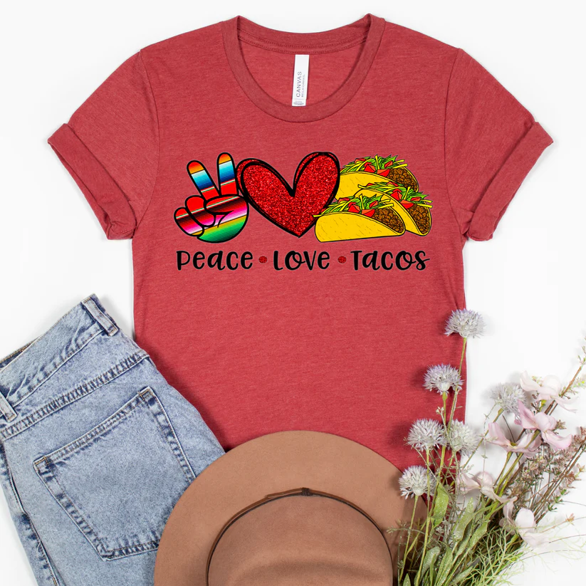 Peace love tacos (clear film screen)