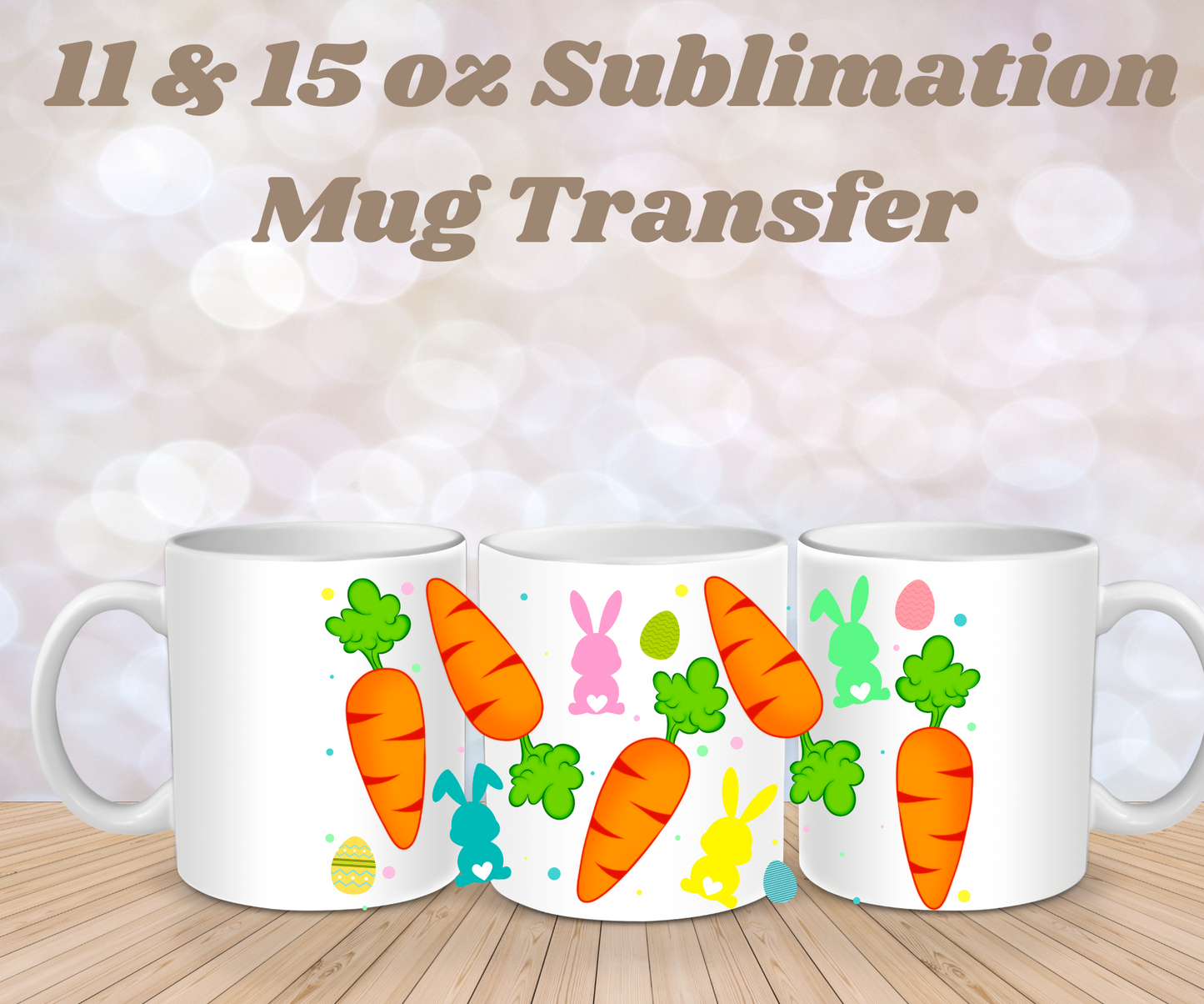 Easter carrots & Bunnies Mug wrap