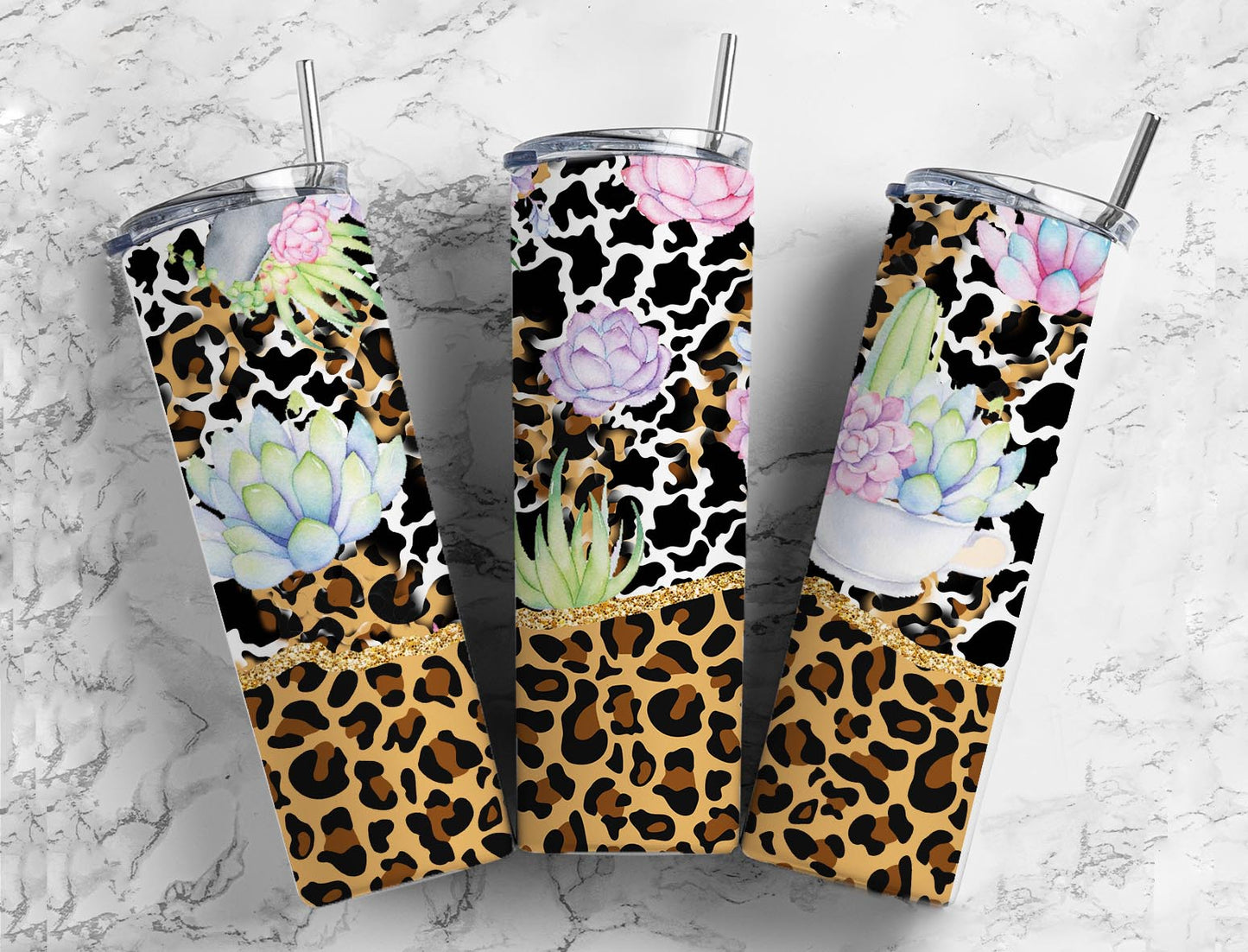 Leopard Cowhide Succulent #2 Vinyl  Wrap