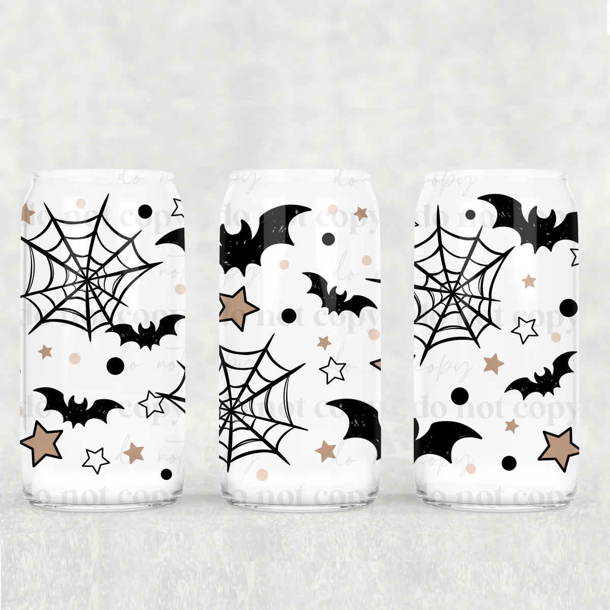 Bats and spider webs UV DTF