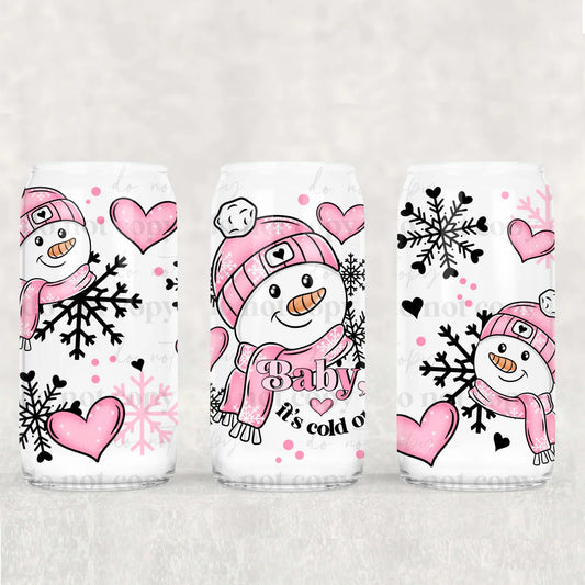 Pink Snowman  UV DTF