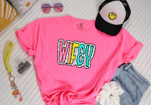 Wifey colorful Clear Film Screen Print