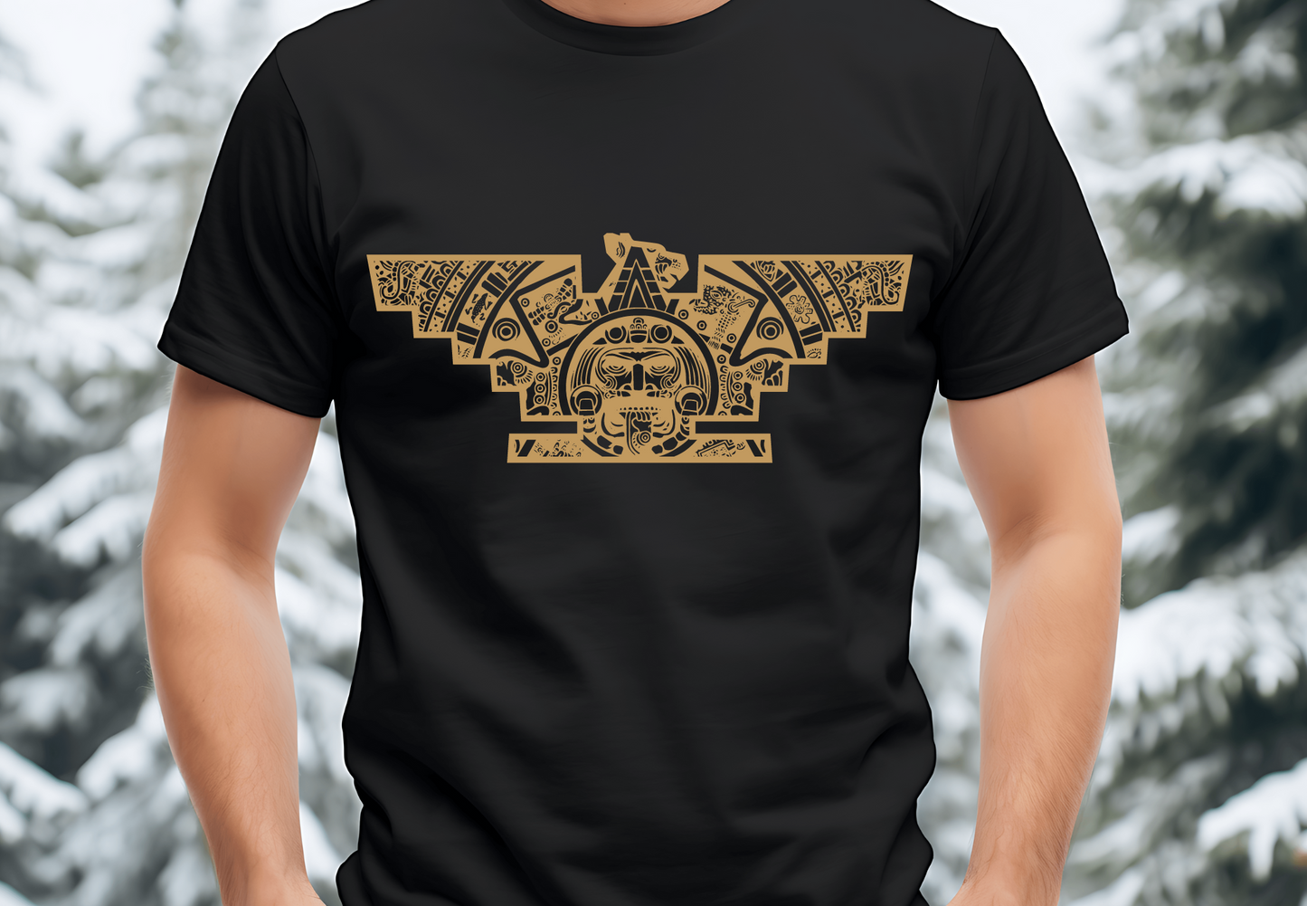 Aztec Mexican Eagle Metallic Ink