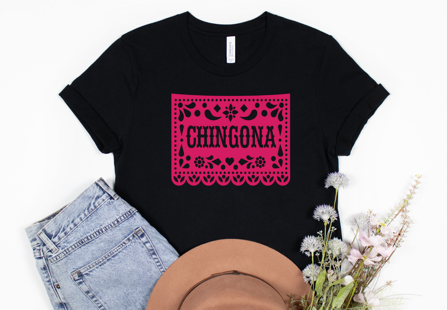 Chingona papel picado berry