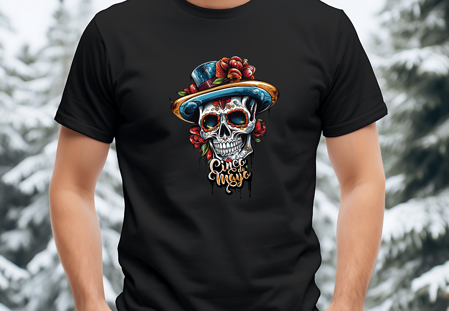 Cinco de Mayo skull  Clear Film Screen Print