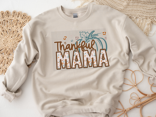 Thankful Mama faux embroidery HTV