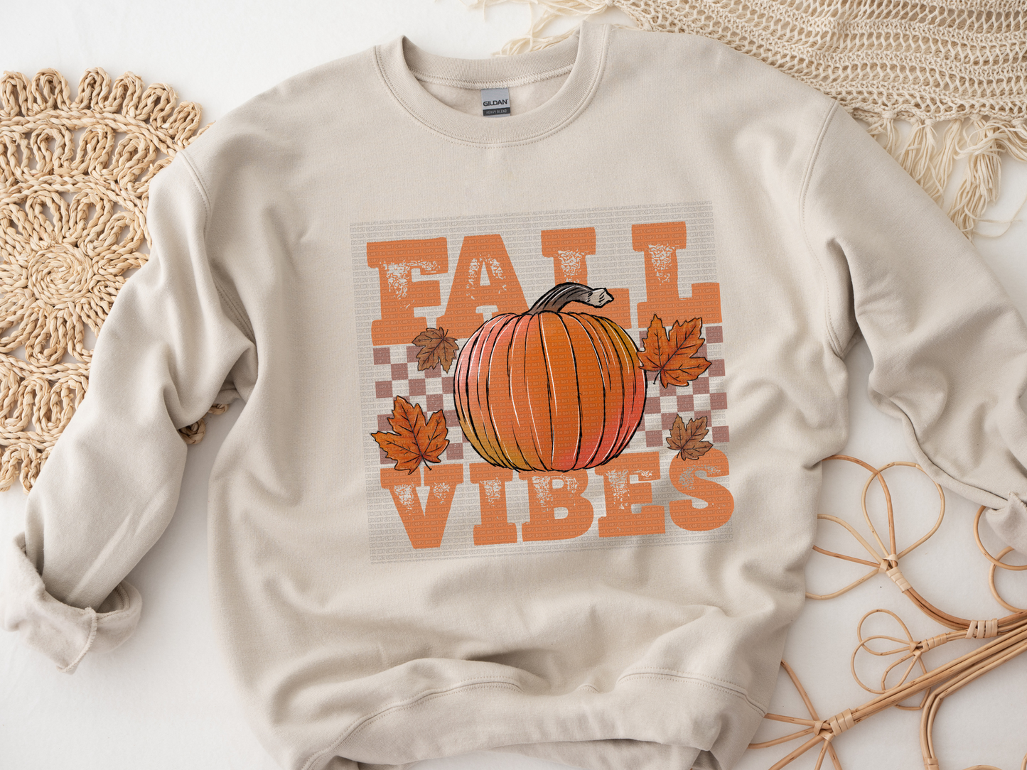 Fall Vibes checkers HTV