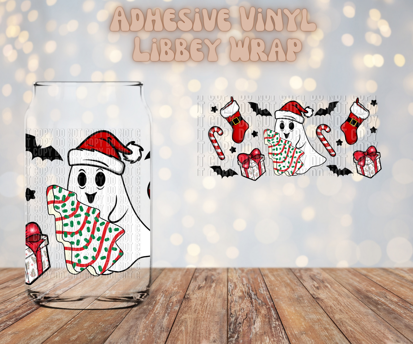 Christmas Cake Ghost Libbey Wrap