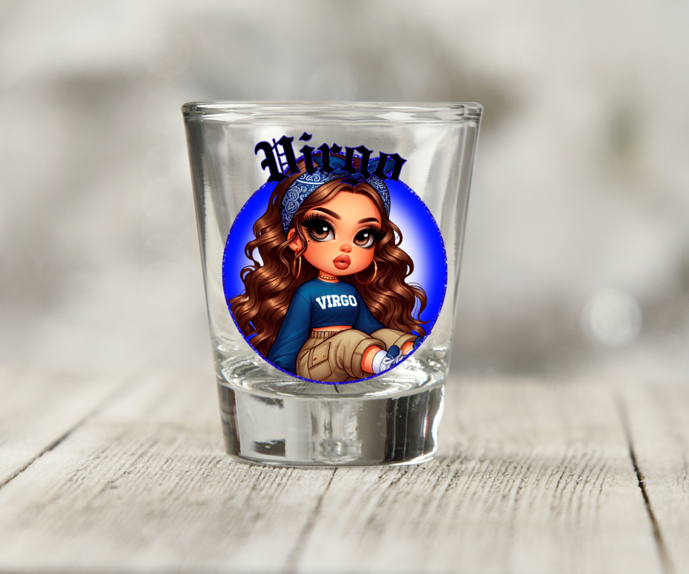 Zodiac Girls  UV DTF Shot Glass Decal