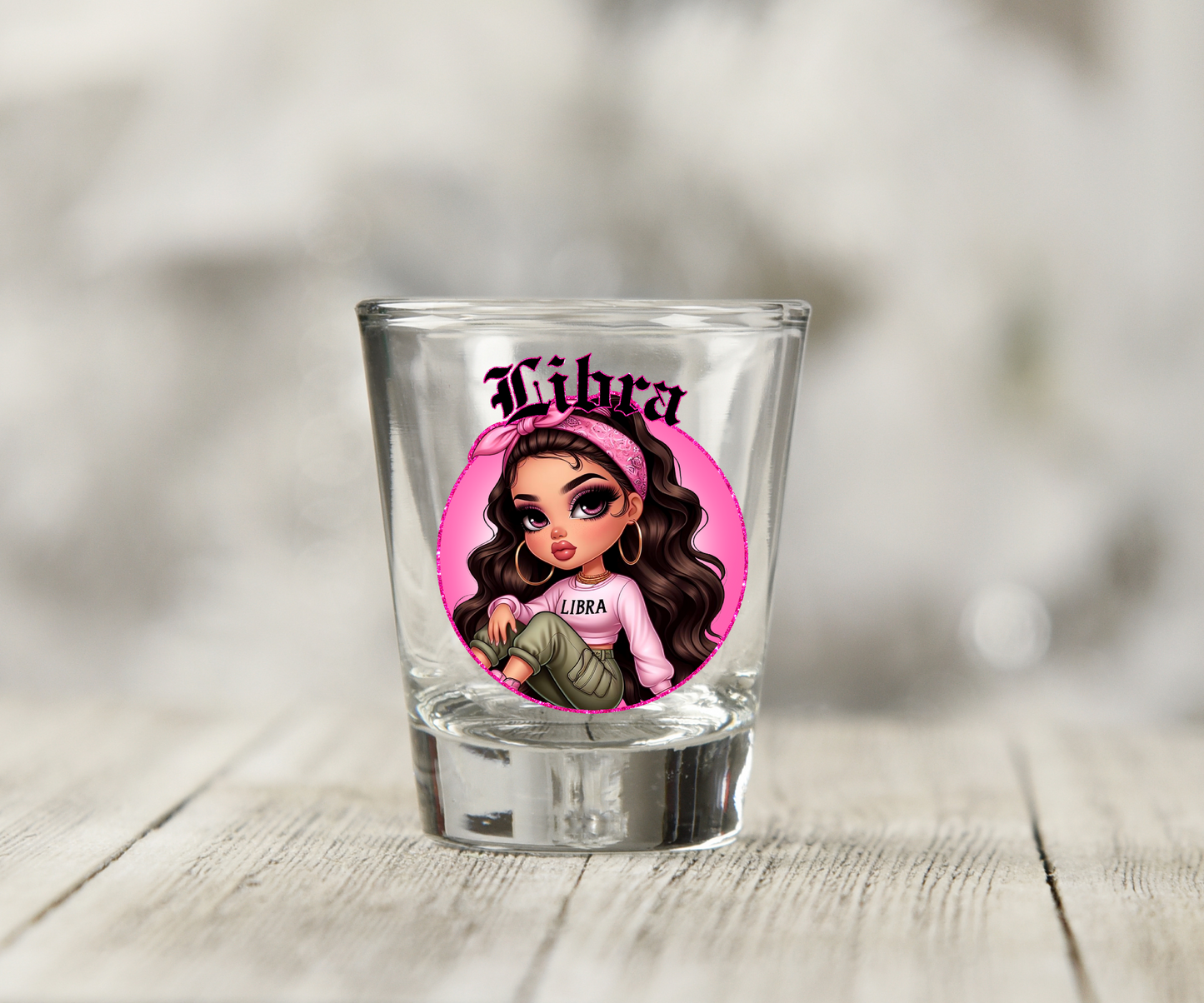 Zodiac Girls  UV DTF Shot Glass Decal