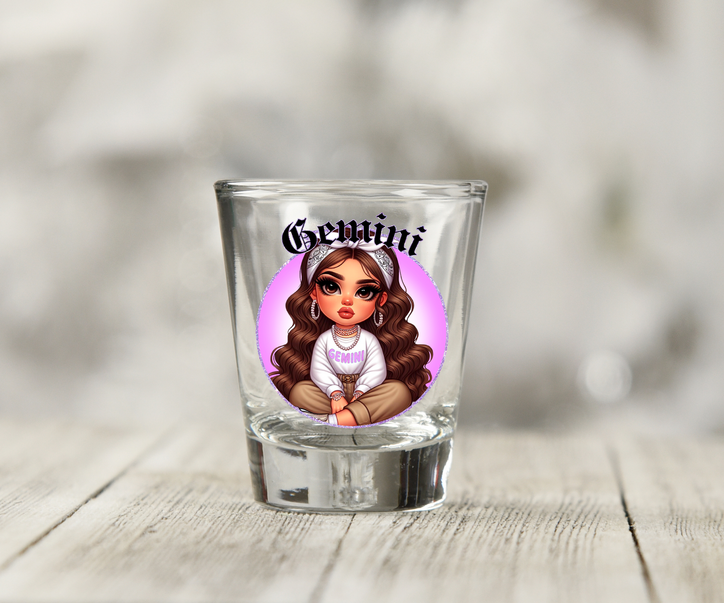 Zodiac Girls  UV DTF Shot Glass Decal