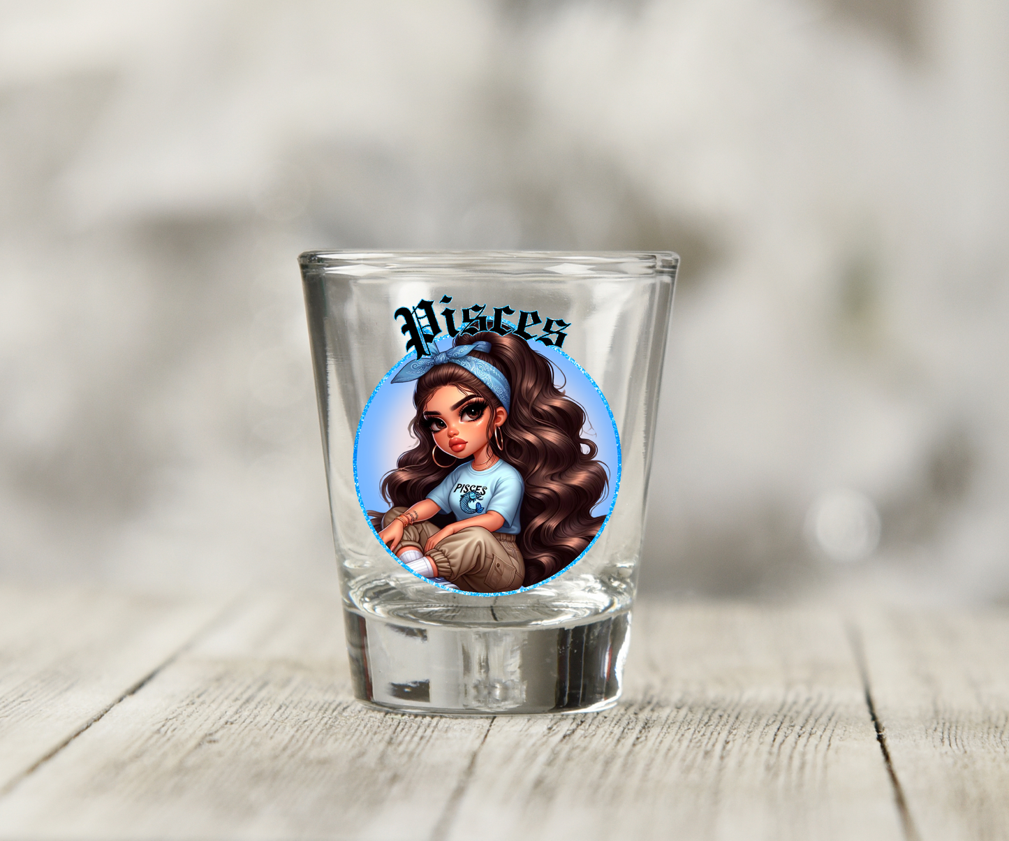 Zodiac Girls  UV DTF Shot Glass Decal