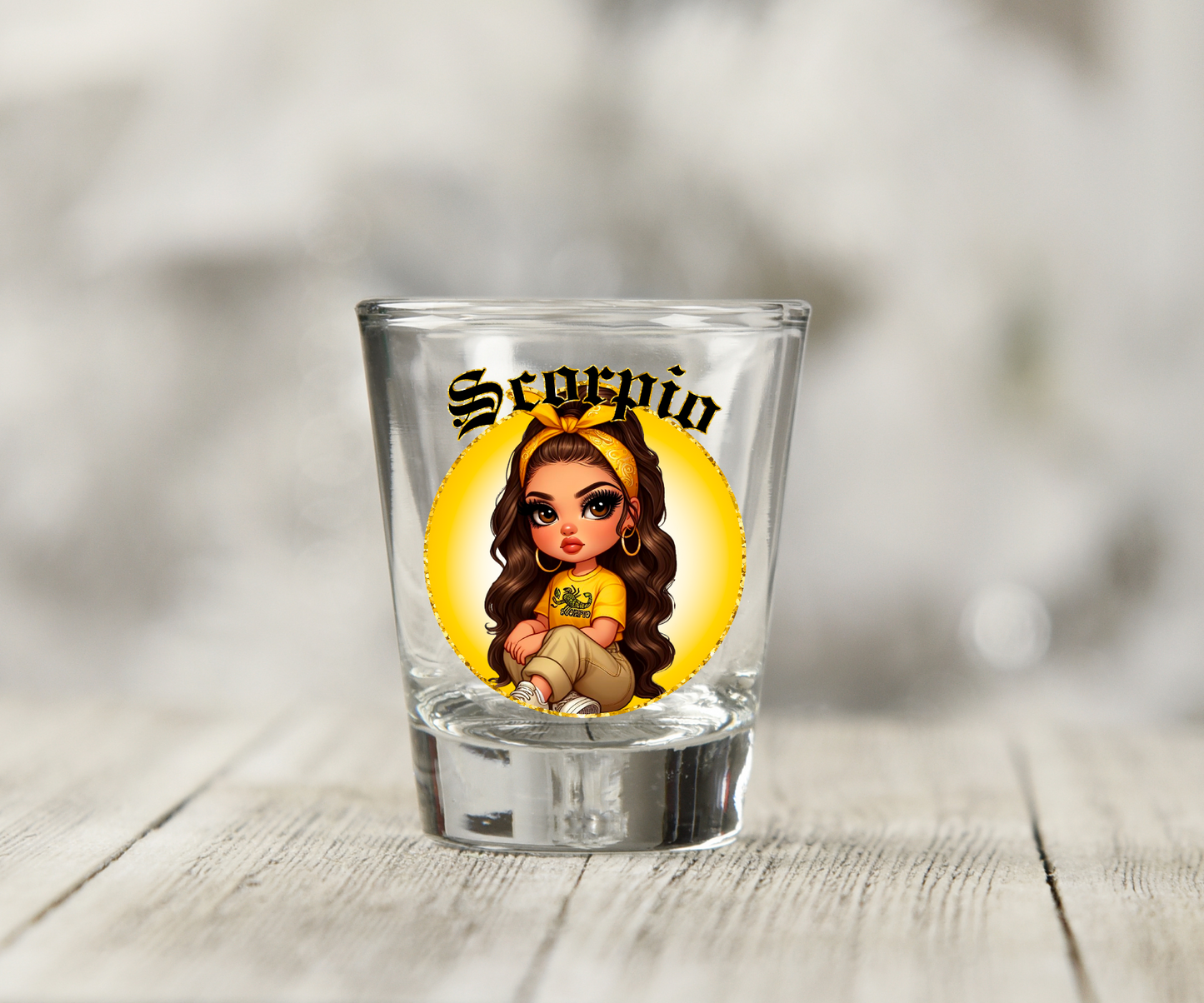 Zodiac Girls  UV DTF Shot Glass Decal