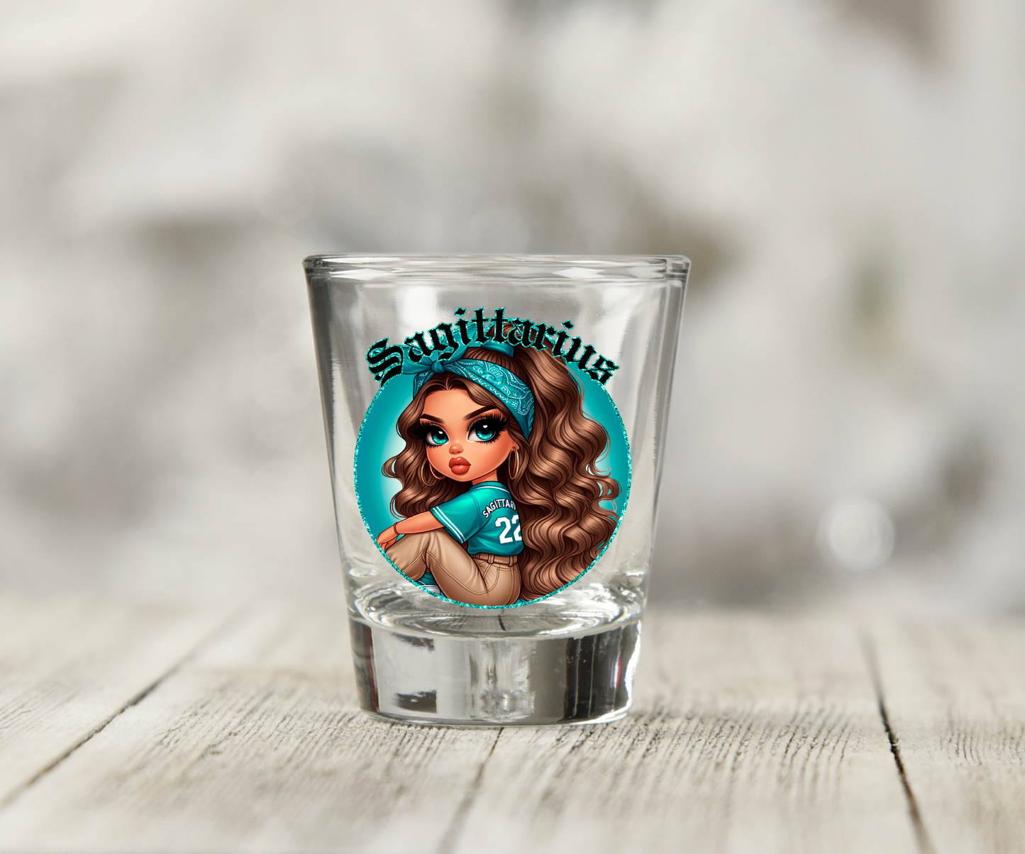 Zodiac Girls  UV DTF Shot Glass Decal