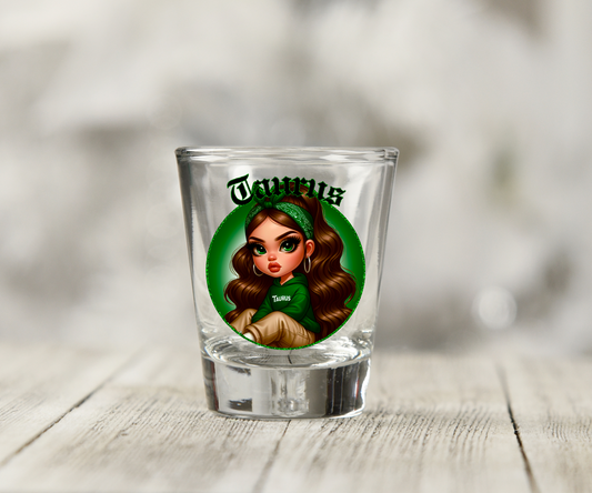 Zodiac Girls  UV DTF Shot Glass Decal