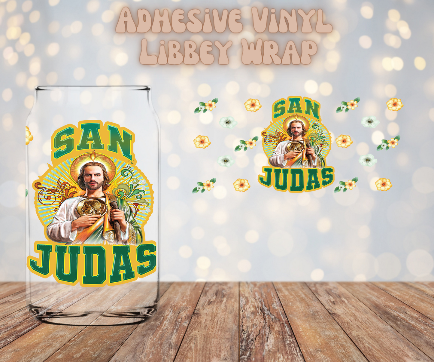 San Judas 16oz Libbey Wrap