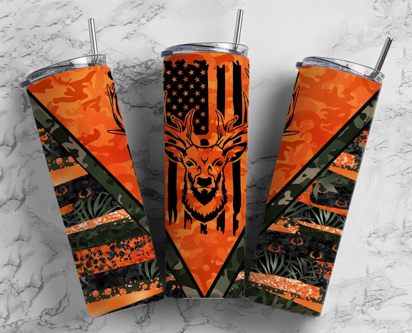 Orange Flag Hunting Deer  Vinyl Wrap