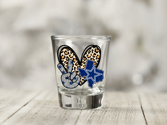 Cowboys Leopard Hearts UV DTF Decal