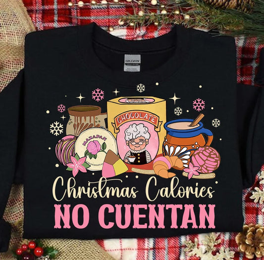 Christmas Calories No cuentan pink HTV