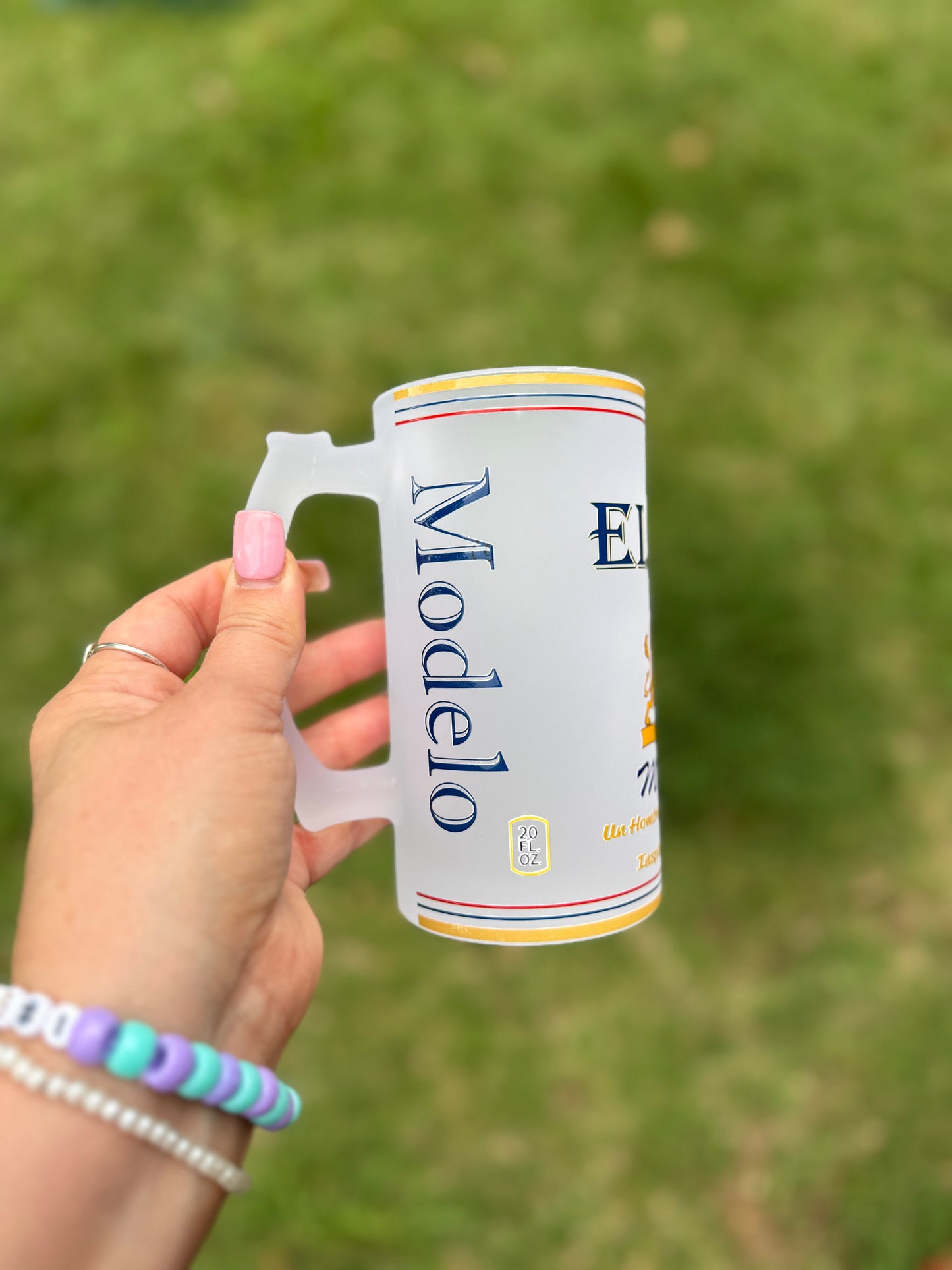 Modelo 16oz Frosted beer mug UV DTF