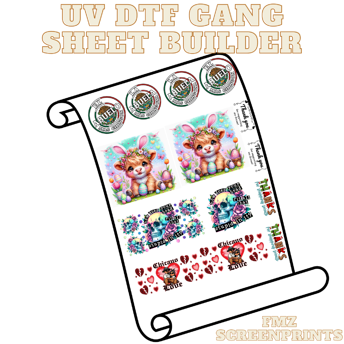 UV DTF Gang Sheet Builder