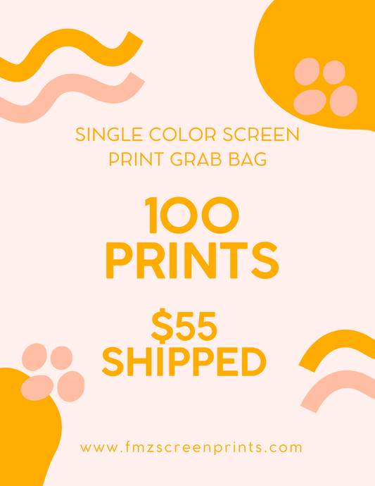 100 single color screen prints