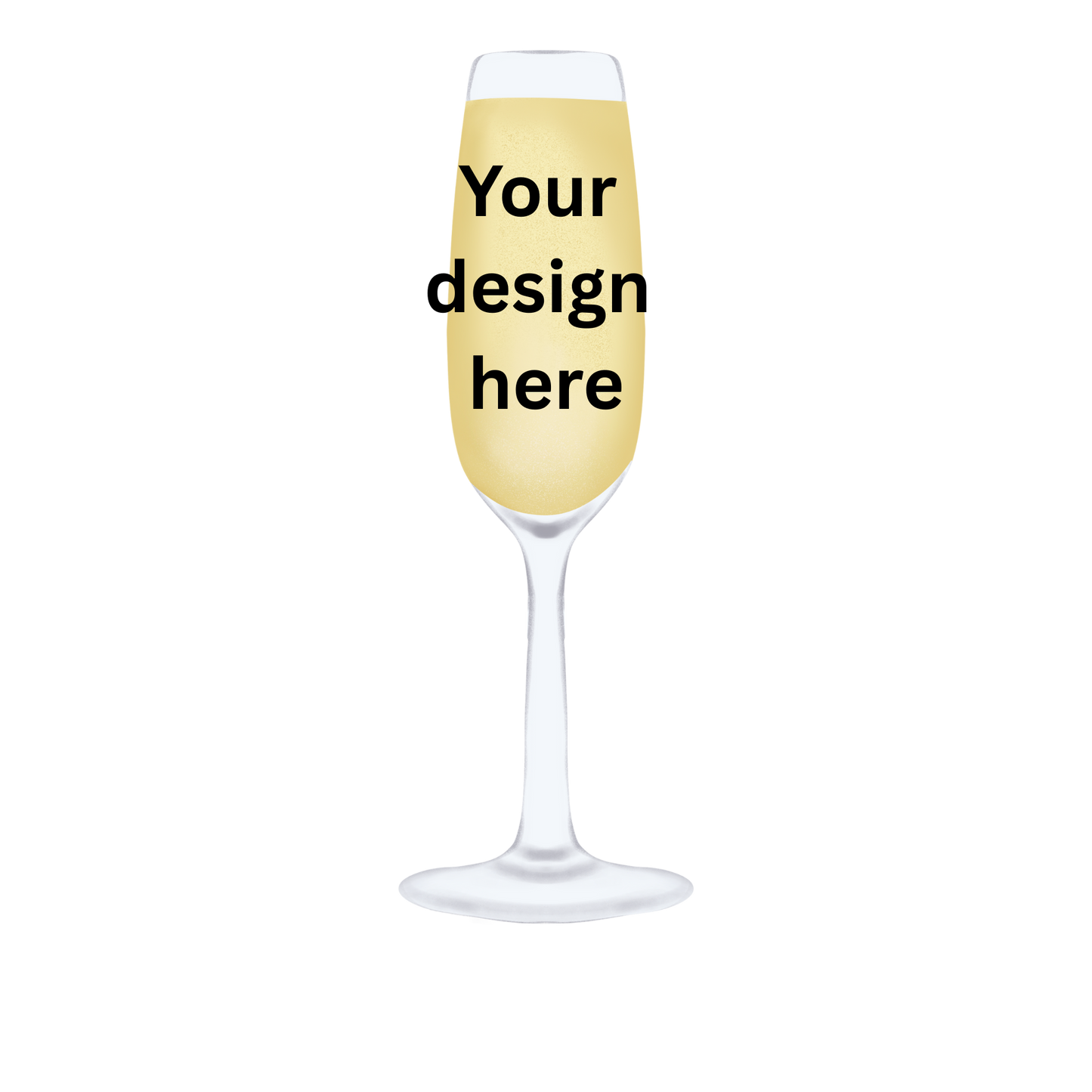 Custom UV DTF decal for champagne glass