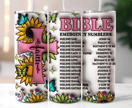 3D Bible emergency numbers  Sublimation Transfer
