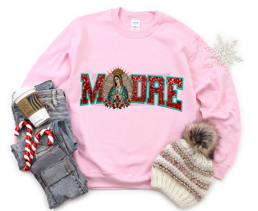 Madre Lady of Guadalupe faux glitter HTV