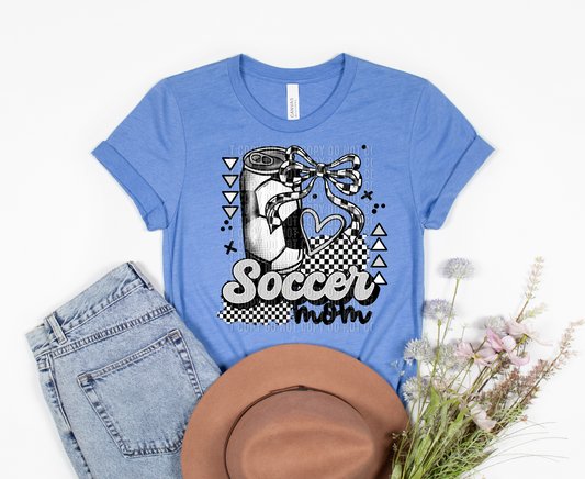 Soccer mom w drink  DTF transfer