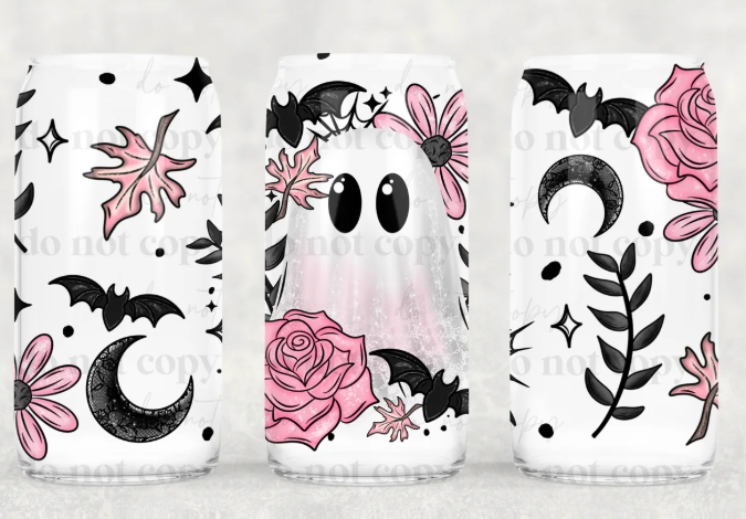 Ghost Pink Floral UV DTF