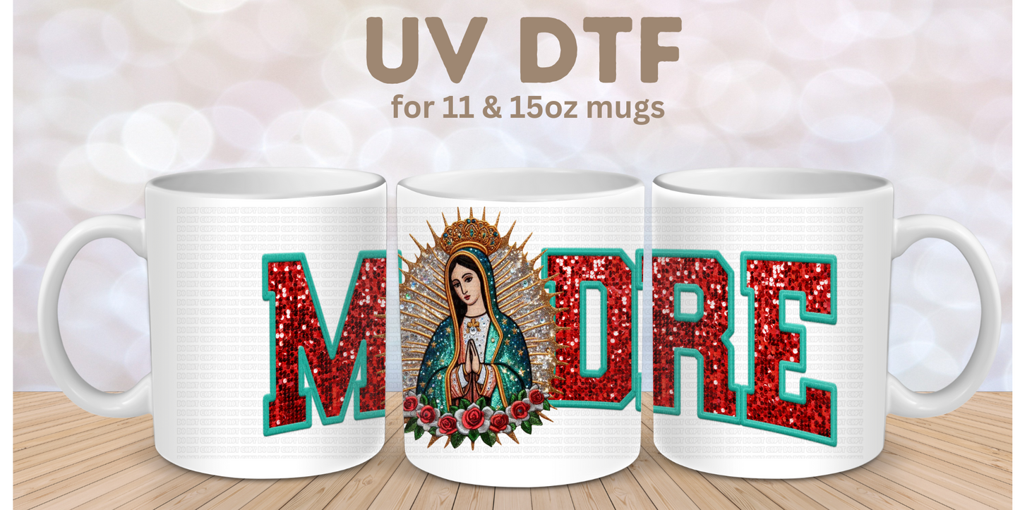 Madre virgencita UV DTF Mug wrap