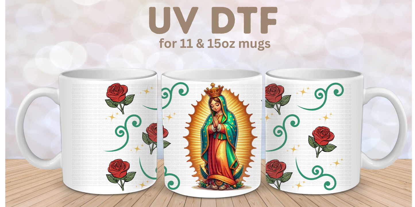 Lady of Guadalupe red roses #2 UV DTF Mug wrap