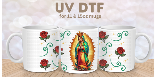 Lady of Guadalupe red roses #2 UV DTF Mug wrap