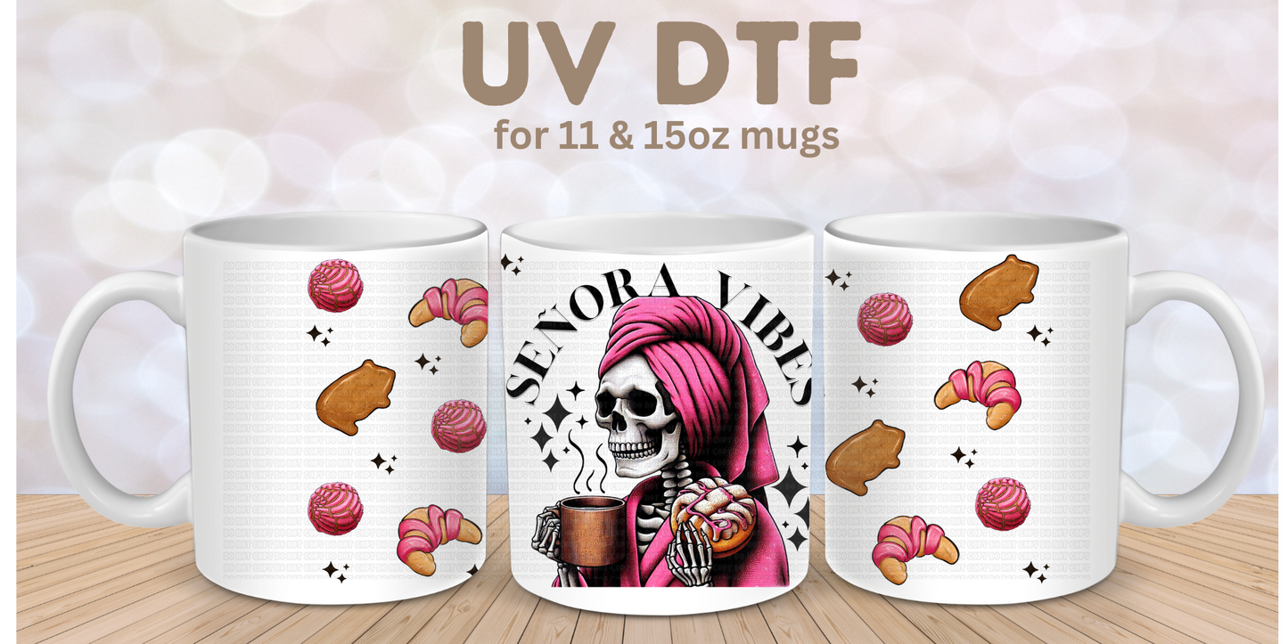 Señora Life pan dulce UV DTF Mug wrap