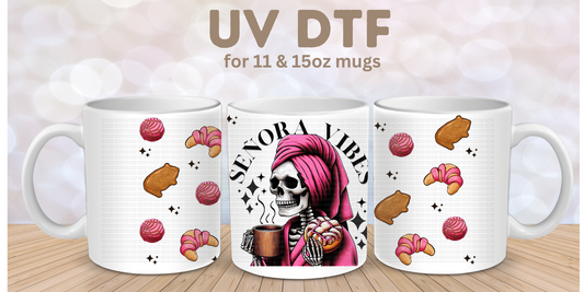 Señora Life pan dulce UV DTF Mug wrap