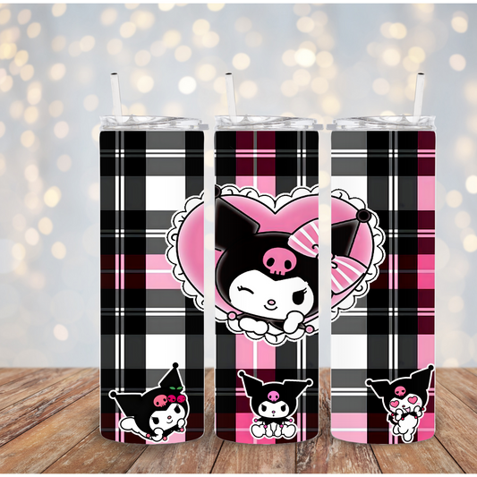 Plaid Kitty Tumbler Transfer