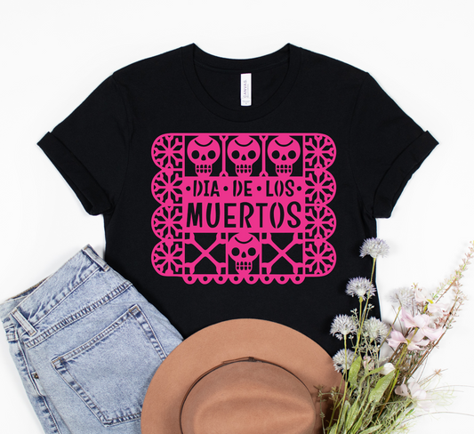 Papel Picado Dia De Los Muertos hot pink