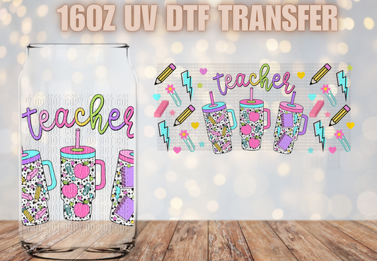 Teacher cups UV DTF