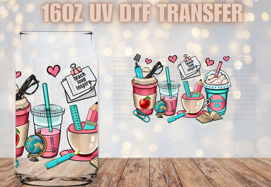 Teacher cups UV DTF