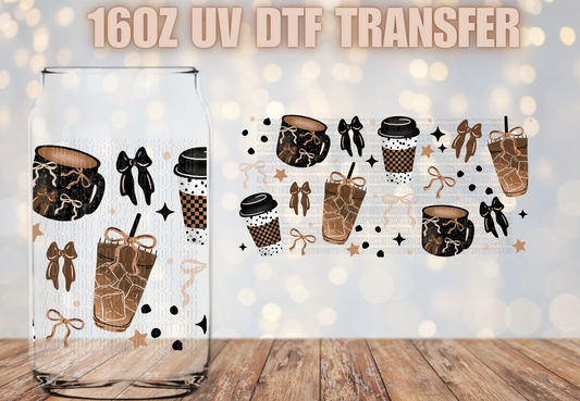 Coquette coffee UV DTF