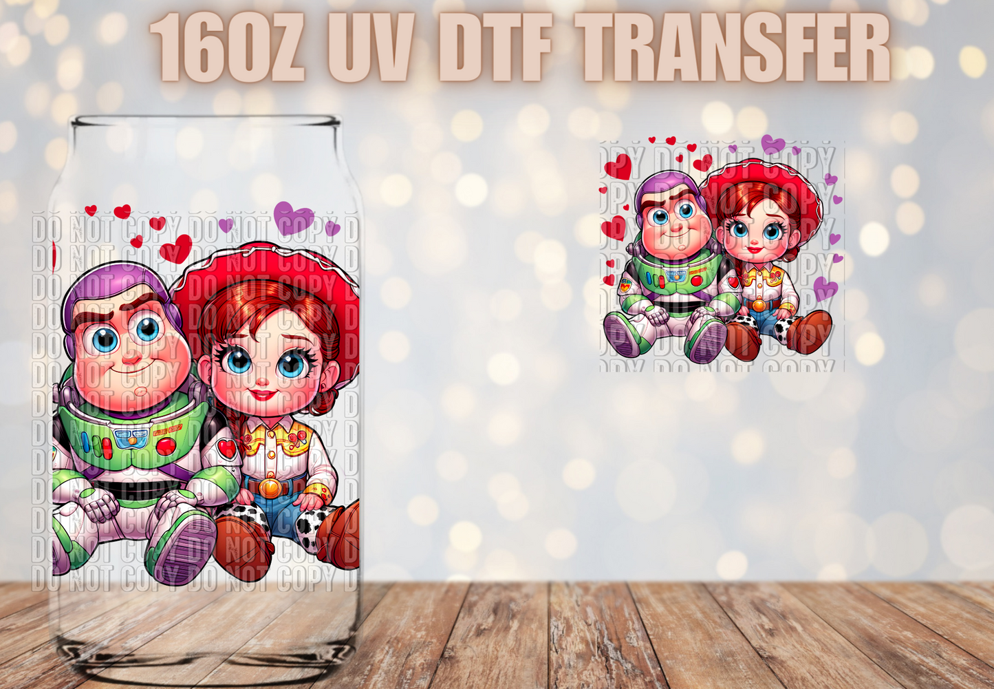 Cartoon Couple Decal UV DTF Wrap