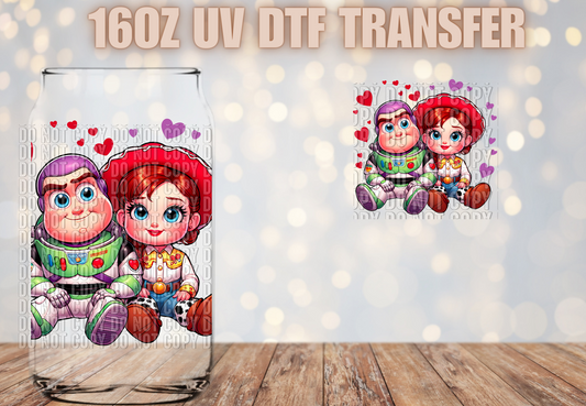 Cartoon Couple Decal UV DTF Wrap