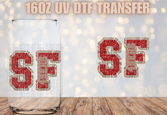 49ers Faux sequin UV DTF Decal