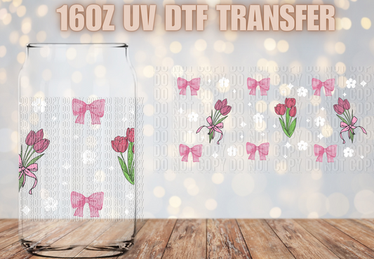 Coquette Floral Bows UV DTF Wrap