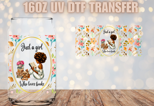 Just a girl who loves books UV DTF Wrap