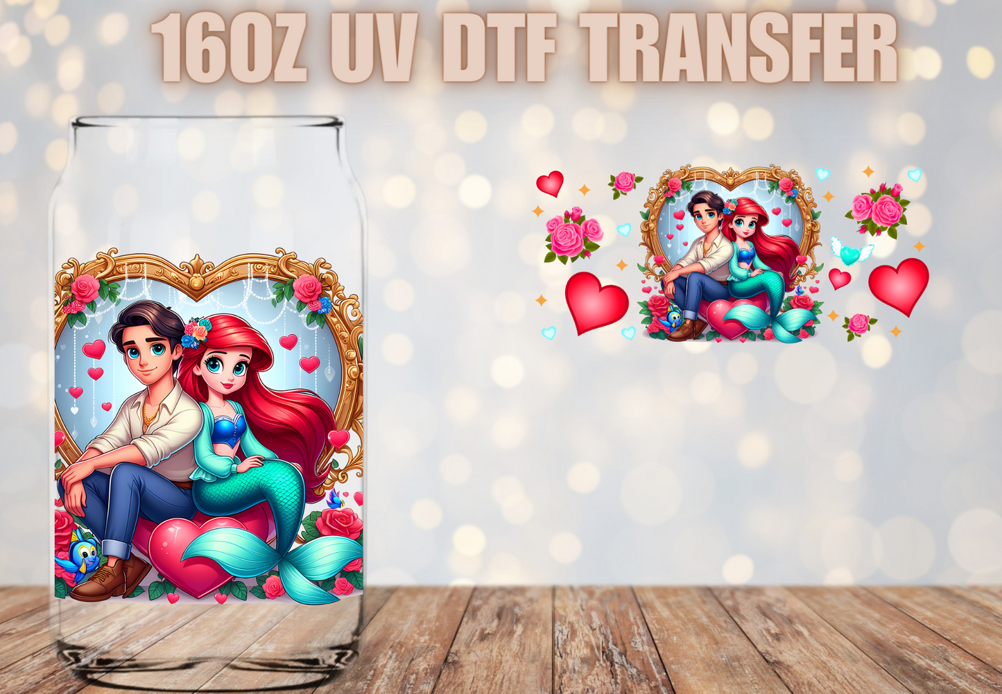 Red Hair Girl, couple  UV DTF Wrap