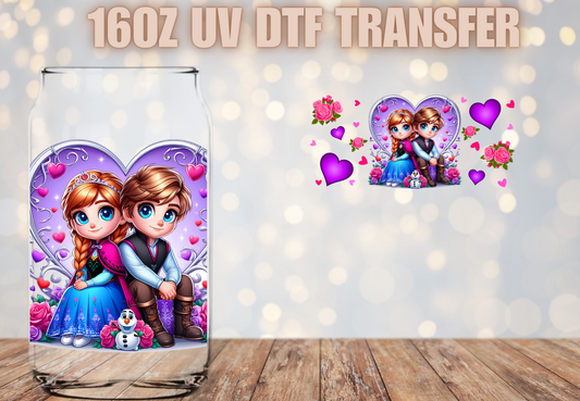 Purple Heart Couple  UV DTF Wrap