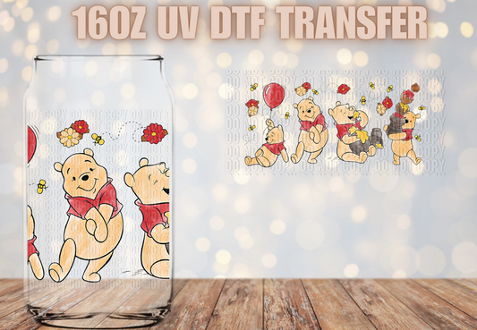 Water Color Honey Bear UV DTF Wrap
