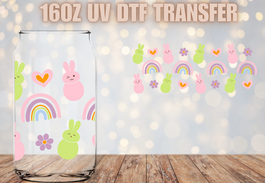 Easter Rainbows and peeps UV DTF Wrap